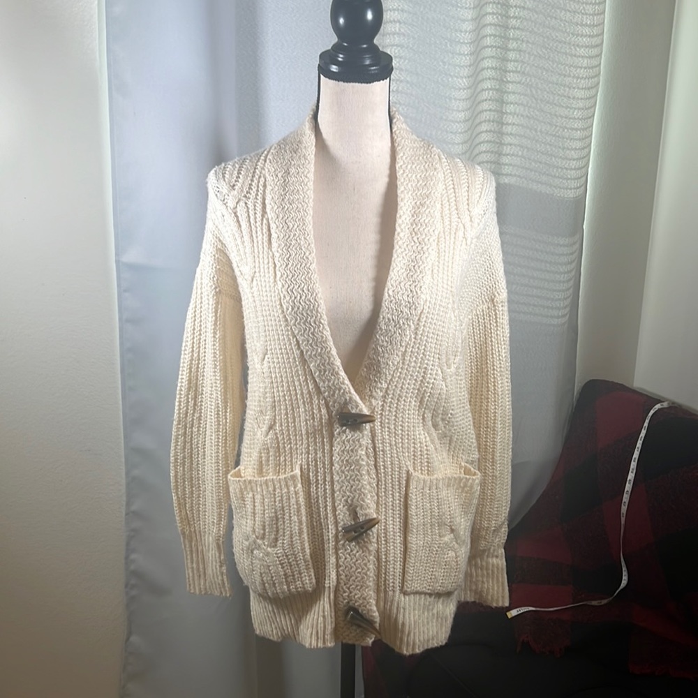 T/O cardigan sweater with accent buttons